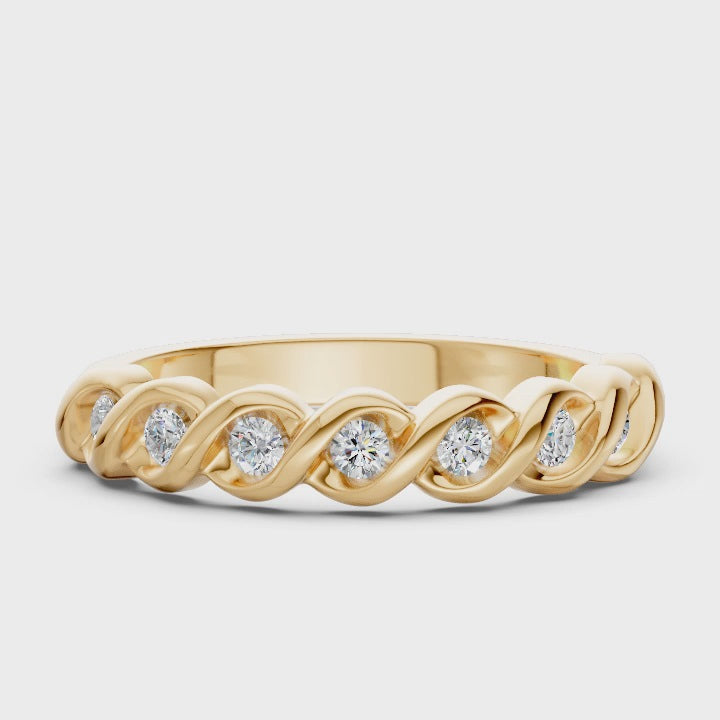 Seven Stone Spiral Spark Diamond Ring