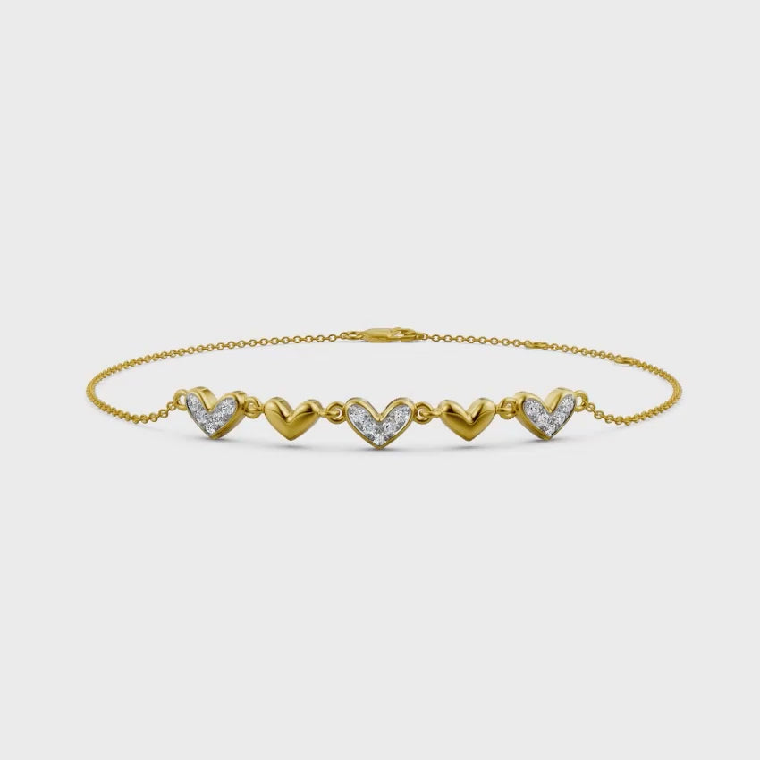 Two Of Hearts Diamond Chain Bracelet