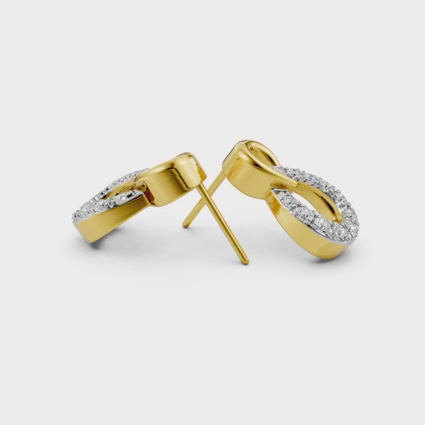 Interlinked Pear Diamond Earrings