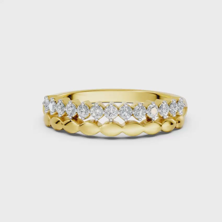 Lustre And Line Stackable Diamond Band
