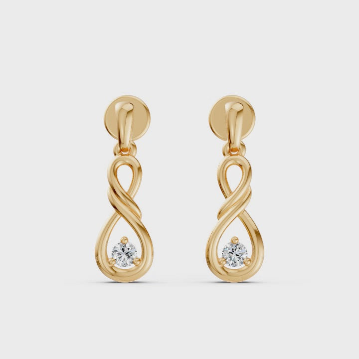 Infinity Twist Diamond Earrings
