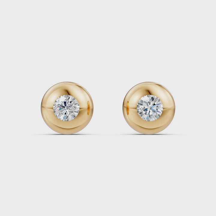 Golden Bead Diamond Earrings