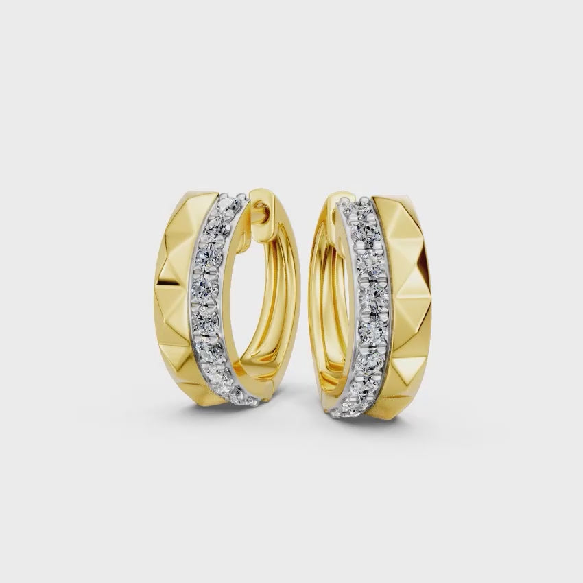 Prism Dual Band Diamond Earrings