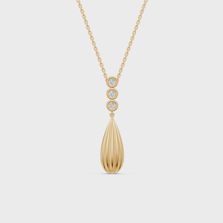 Two-Tone Diamond Drop Necklace