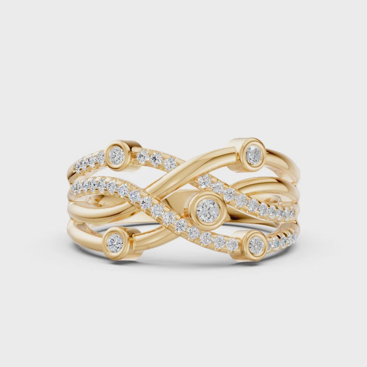 Interlace Diamond Ring