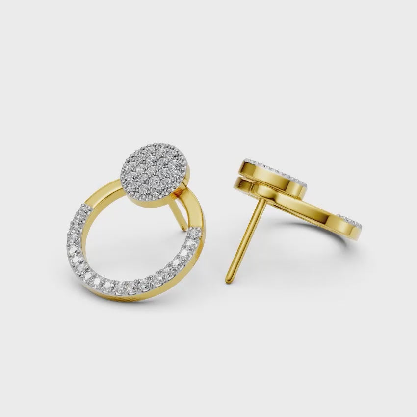 Open Circle Diamond Earrings