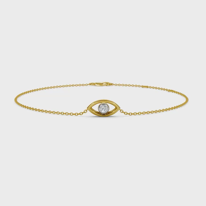 Evil Eye Diamond Chain Bracelet