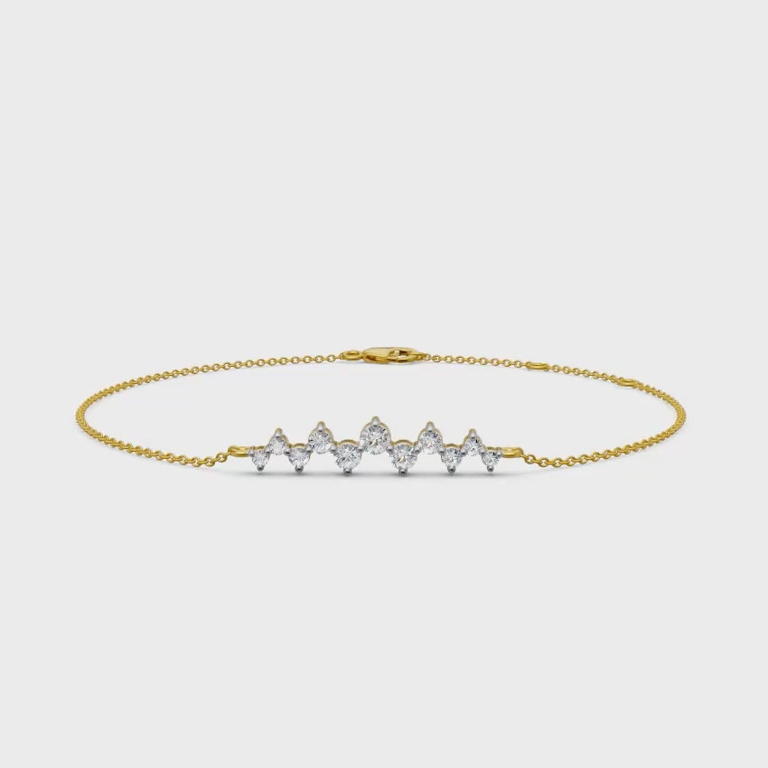 Floating Trail Solitaire Diamond Bracelet