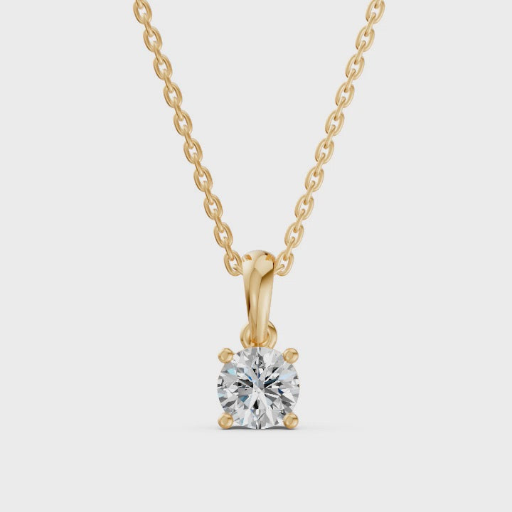 Petite Solitaire Diamond Pendant