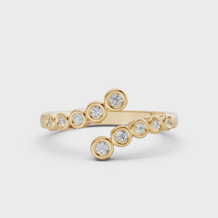 Twisted Band Open Diamond Ring