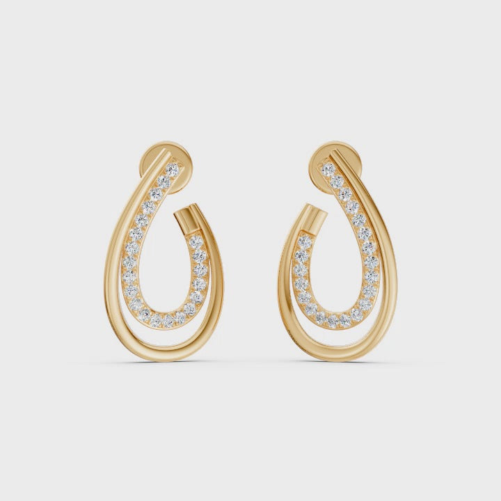 Twin Row Diamond Hoops