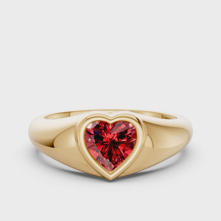 Blush Heart Gemstone Ring