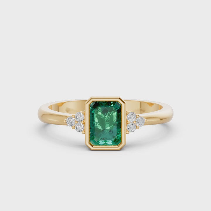 Forest Kissed Gemstone Diamond Ring