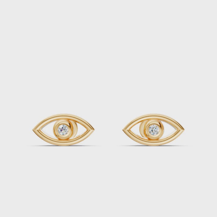 Evil Eye Diamond Studs