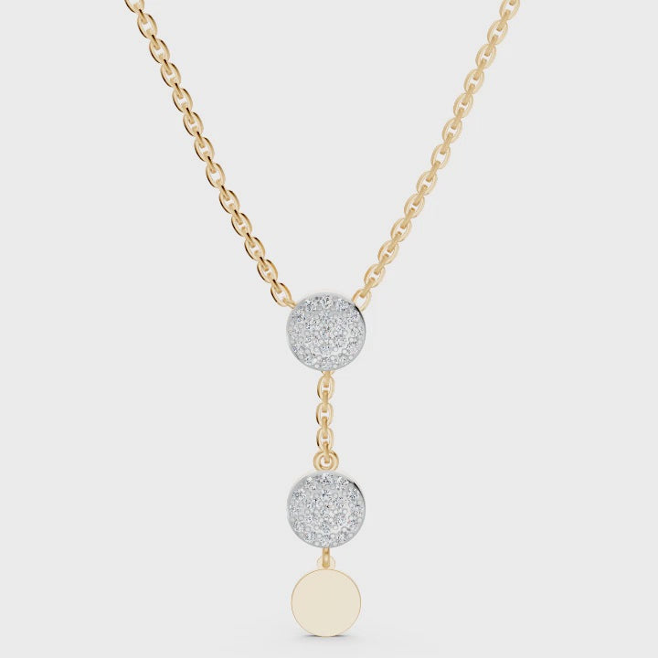 Halo Drop Diamond Lariat Necklace