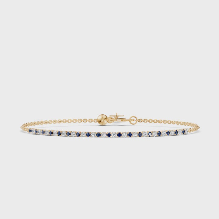 Petite Diamond & Sapphire Half Tennis Bracelet