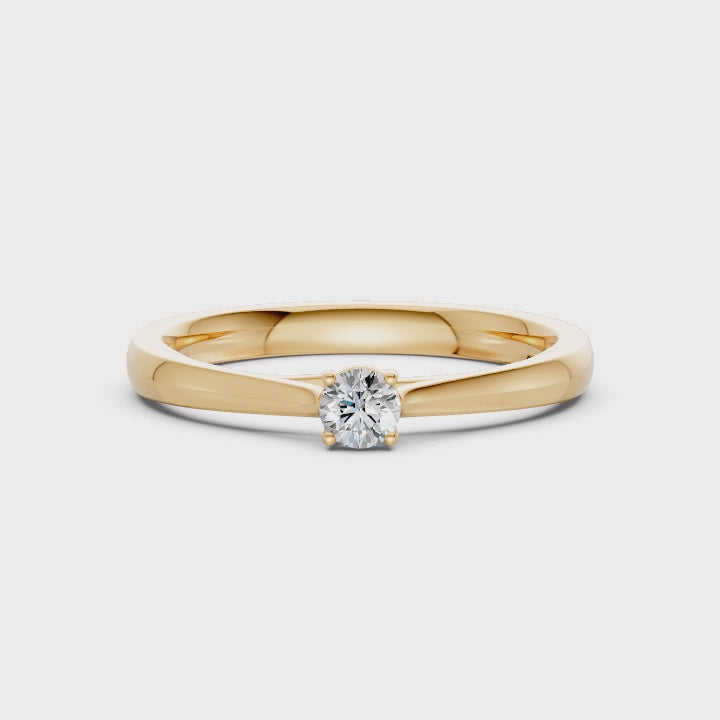 Petite Solitaire Diamond Ring