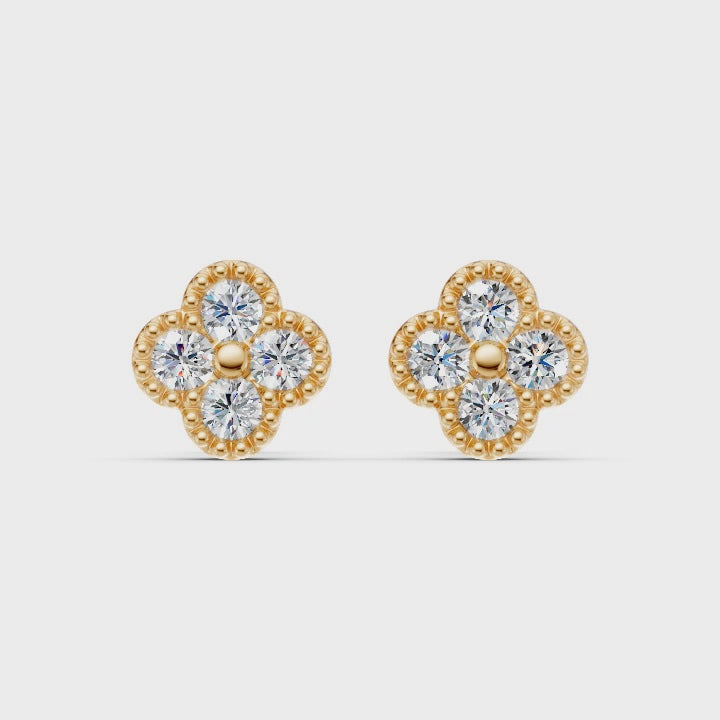 Lucky Clover Diamond Earrings