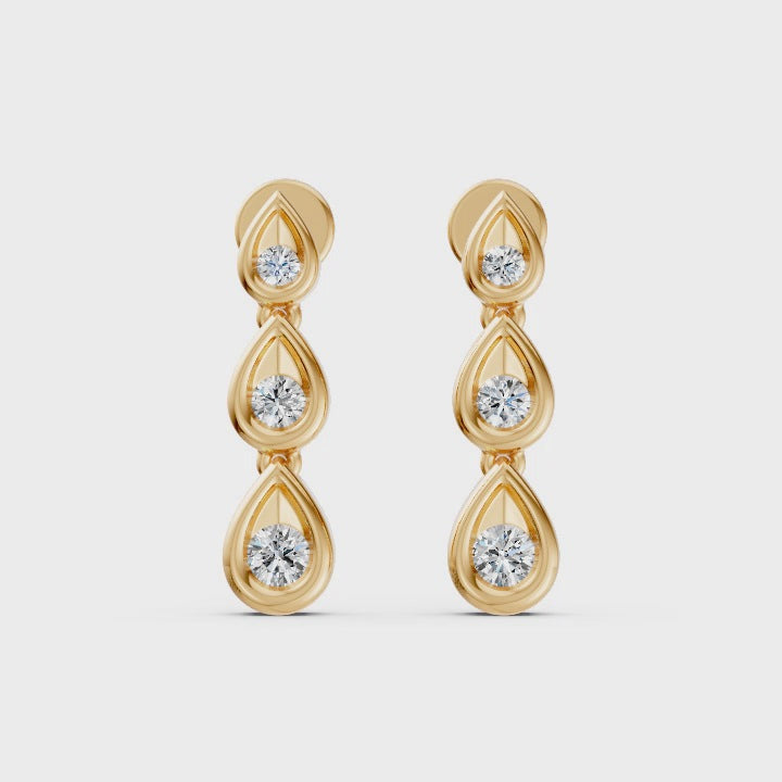 Trinity Pear Diamond Earrings