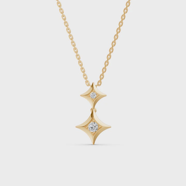 Twin Sparkle Diamond Necklace