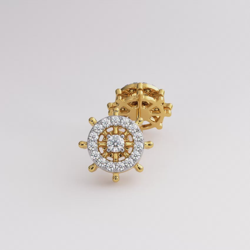 Spinning Wheel Diamond Earrings