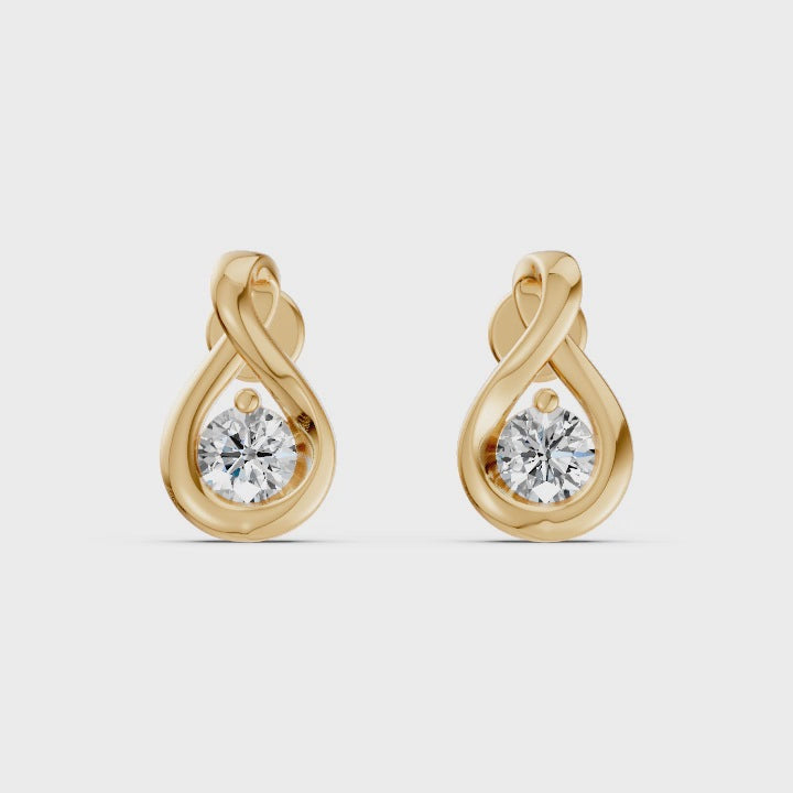Twisted Drop Diamond Earrings