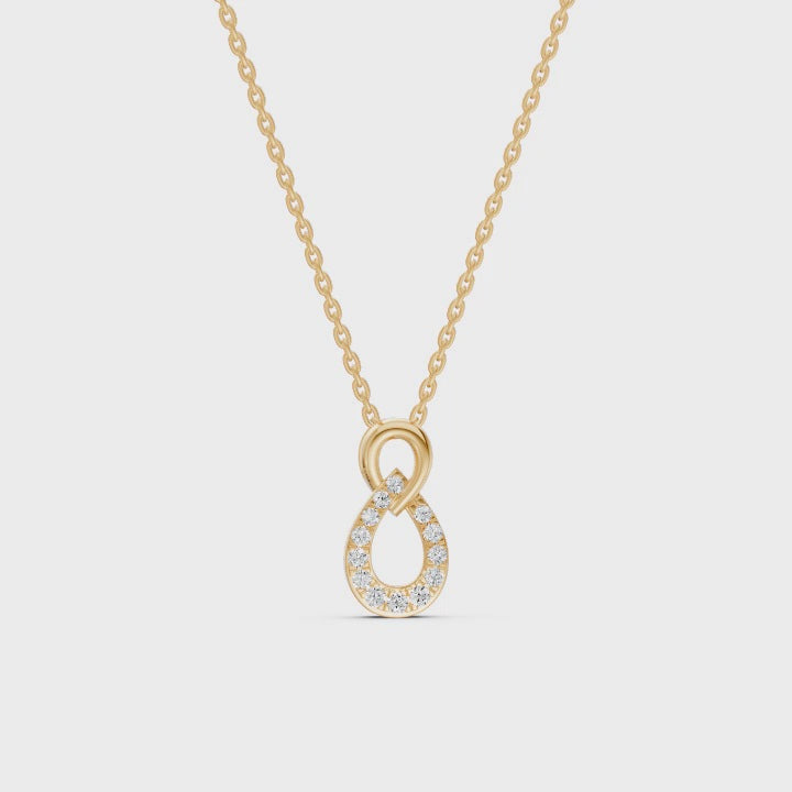Entwined Pear Diamond Pendant