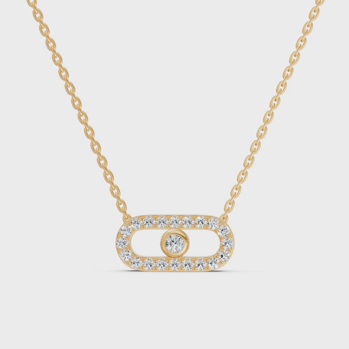 Floating Diamond Paperclip Necklace