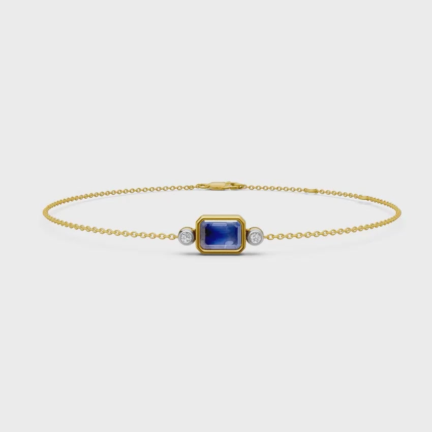 Indigo Crush Gemstone and Diamond Chain Bracelet