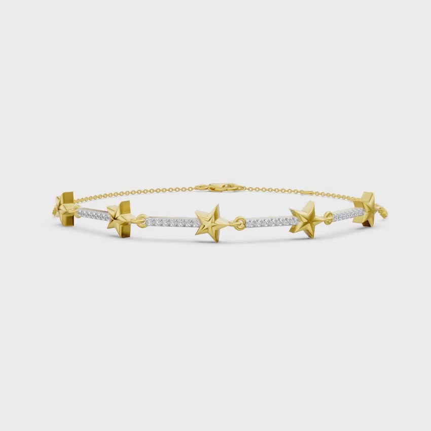 String Of Stars Diamond Chain Bracelet