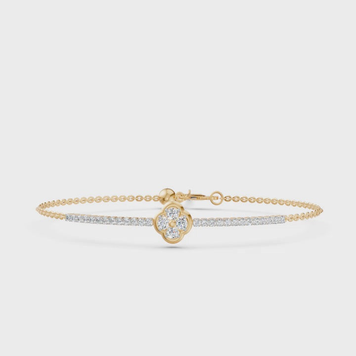 Petite Diamond Clover Half Tennis Bracelet