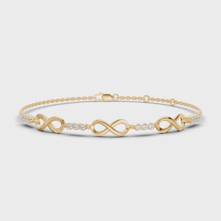 Infinity Trio Diamond Chain Bracelet