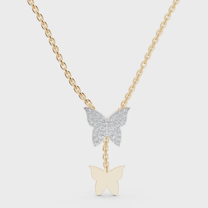 Flutter Diamond Lariat Necklace