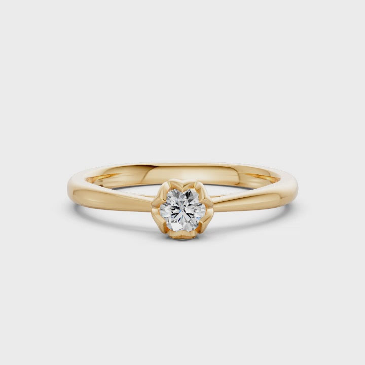 Flower Solitaire Diamond Ring