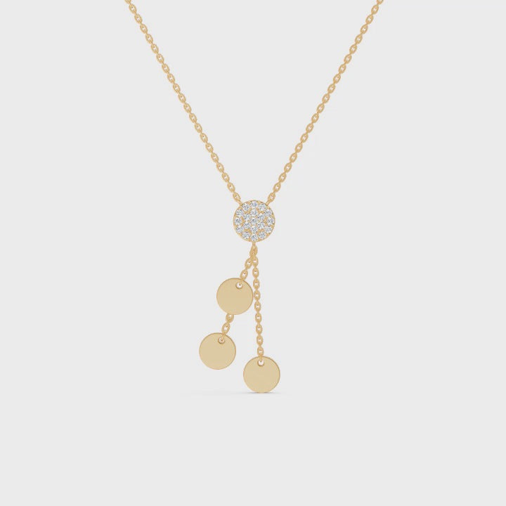 Triple Disc Drop Diamond Necklace
