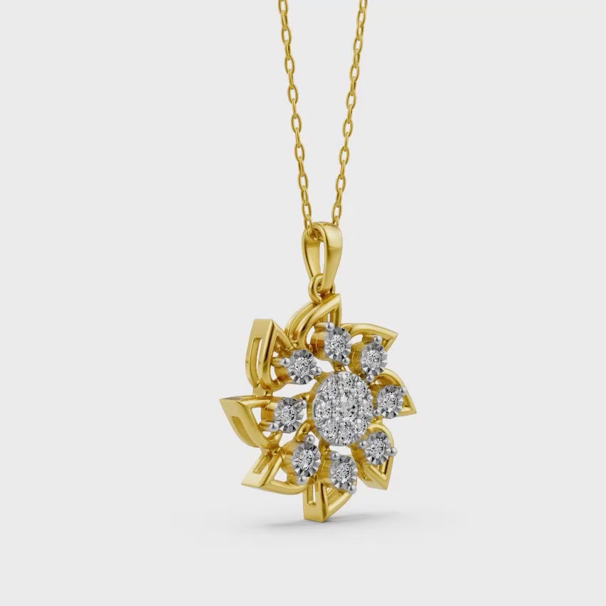 Majestic Flower Diamond Pendant