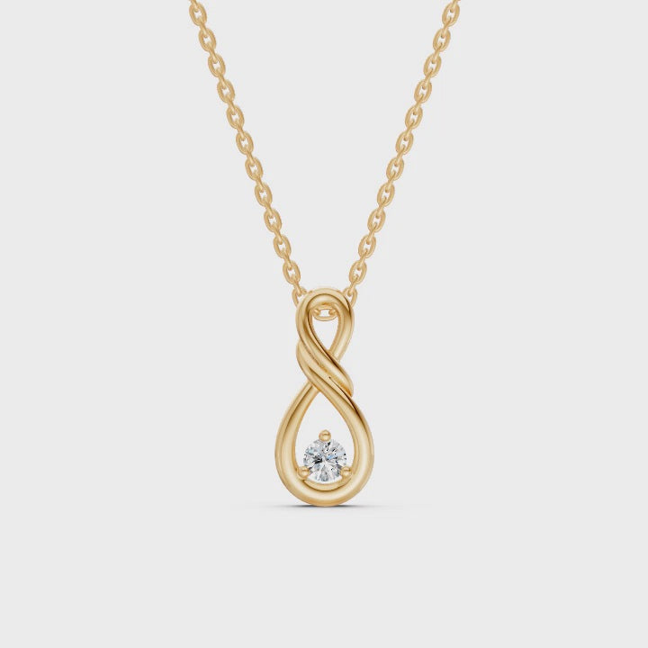 Infinity Twist Diamond Solitaire Pendant