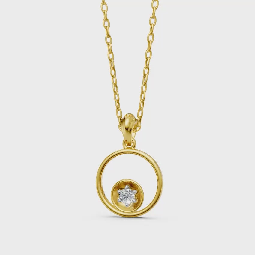 Floating Diamond Circle Pendant