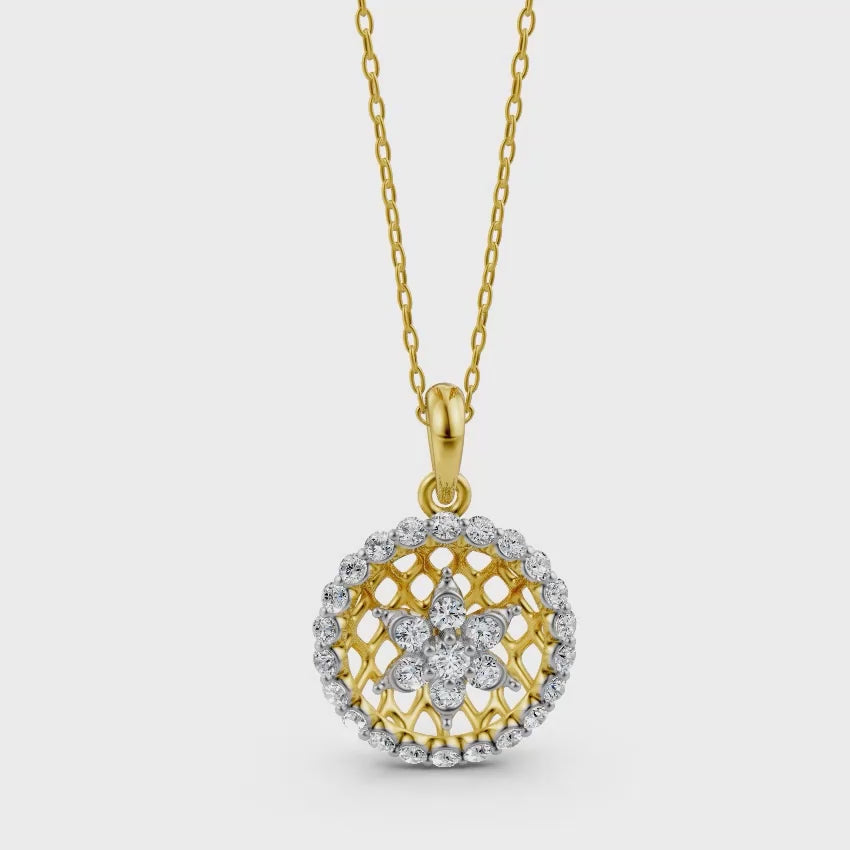 Lattice Bloom Diamond Pendant