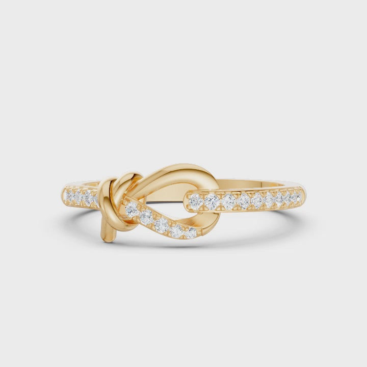 Twisted Knot Diamond Ring