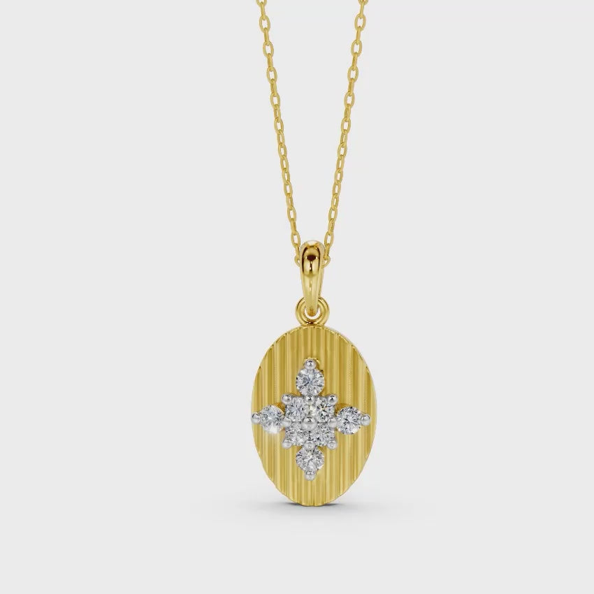 Sunray Textured Diamond Pendant