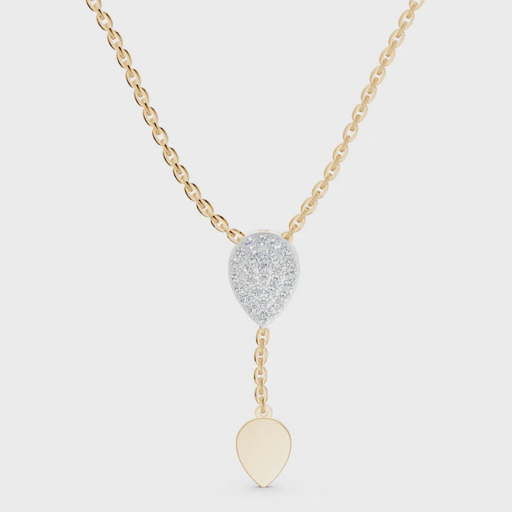Petal Drop Diamond Lariat Necklace