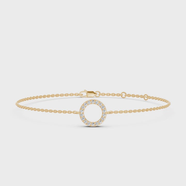 Luna Circle Diamond Chain Bracelet