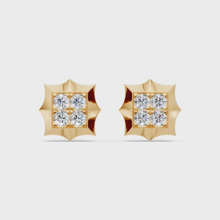 Princess Cluster Diamond Studs