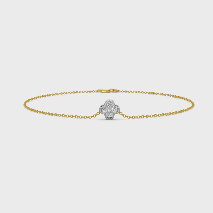 Lucky Clover Diamond Chain Bracelet
