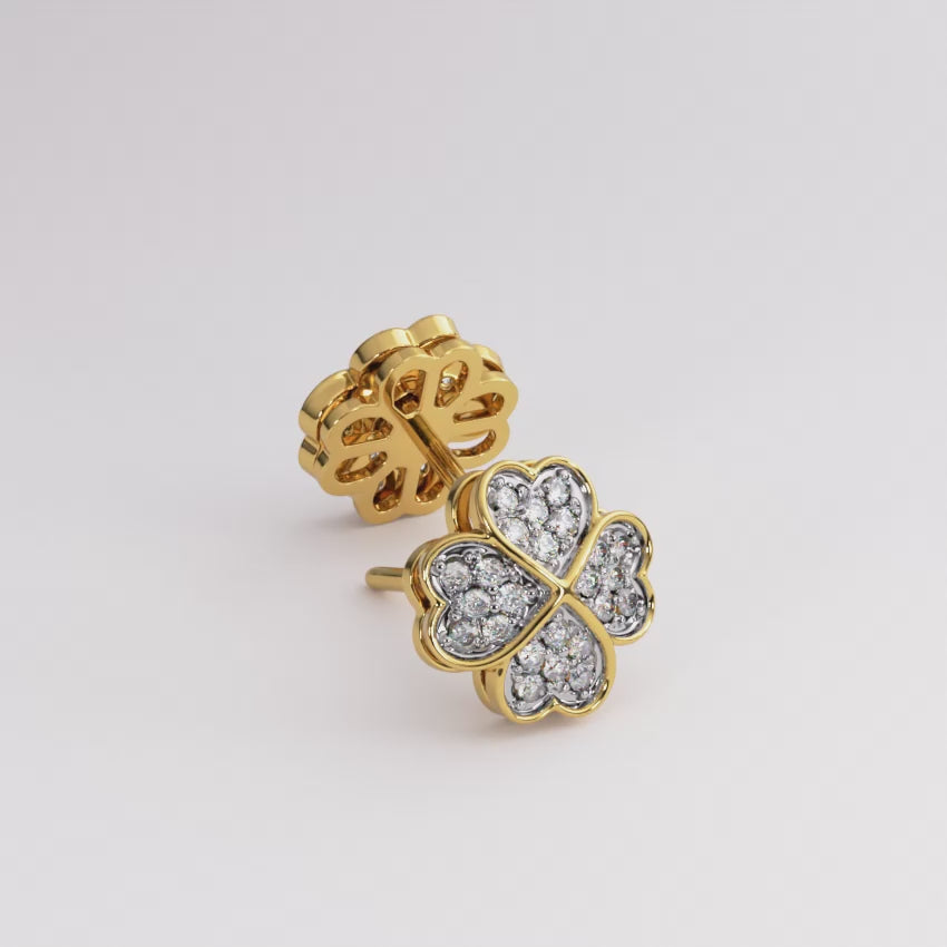 Spinning Clover Diamond Earrings
