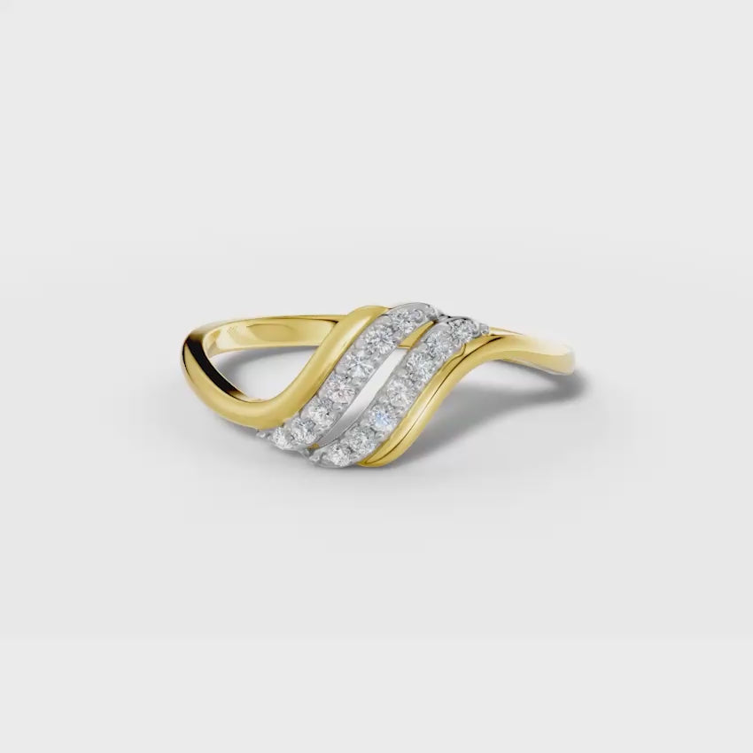 Oceania Twin Wave Diamond Ring