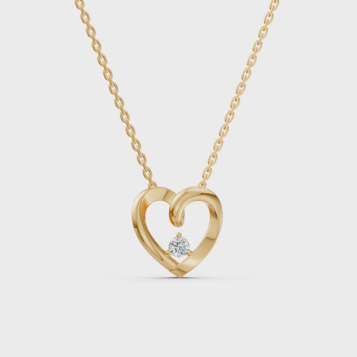 Floating Diamond Heart Necklace